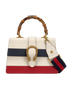 Medium Dionysus Bamboo Top Handle Bag, &pound;595, Handbags, Blue/Red/White, Leather, Front view